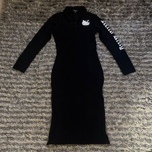 Hello Kitty Long Sleeve Dress with Logo Detail, 100% Cotton, Size S Gift Hanger!